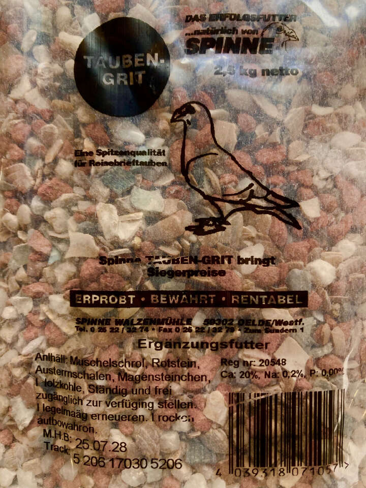 SPINNE Beifutter Taubengrit